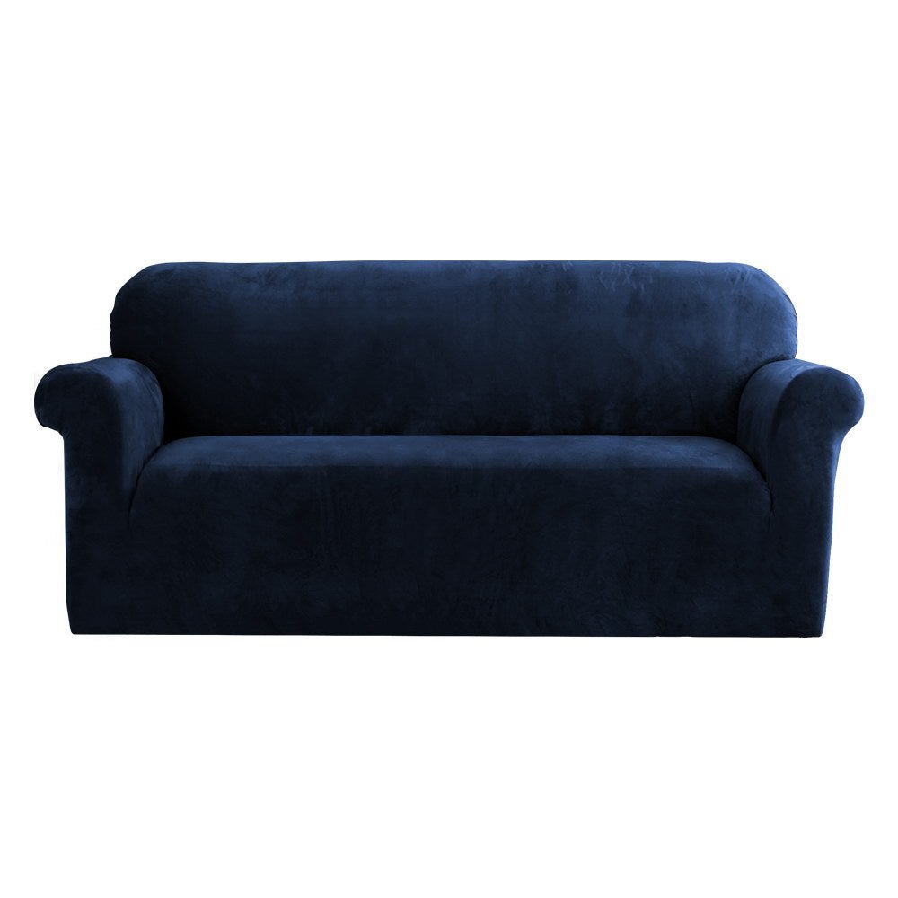 Artiss Sofa Cover Couch Covers 3 Seater Velvet Sapphire - NuSea